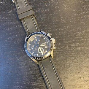 Fossil Men's Decker Chronograph Black Dial Black Silicone Watch